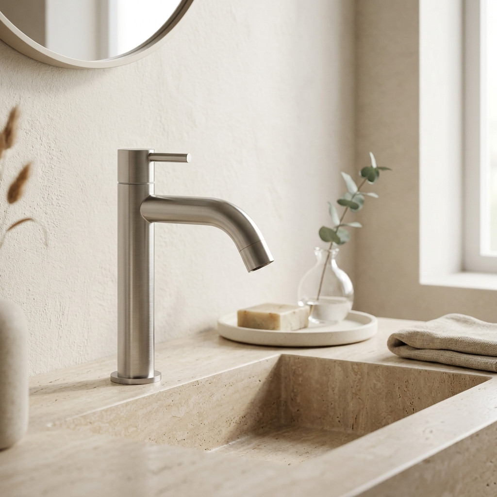 Aquanello Eterna Rubinetto per lavabo in acciaio inossidabile per acqua fredda ET4001-02